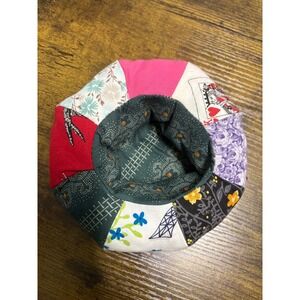 Handmade Patchwork Basket Pincushion Bowl Caddy Eclectic Fabric Sewing Organizer